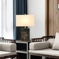 Lampe de bureau en marbre de luxe créative simple américaine, lampe de table moderne pour hôtel, club, chevet, chambre à coucher, salon