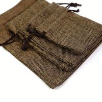 Draw String Petit mini sac à cordon en coton lin jute chanvre cadeau avec logo