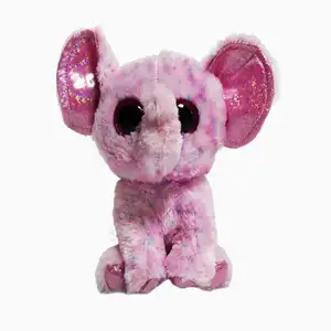 6英寸/15厘米可爱毛绒玩具大象粉色和灰色大象毛绒玩具批发给孩子男孩和女孩时尚礼物促销
