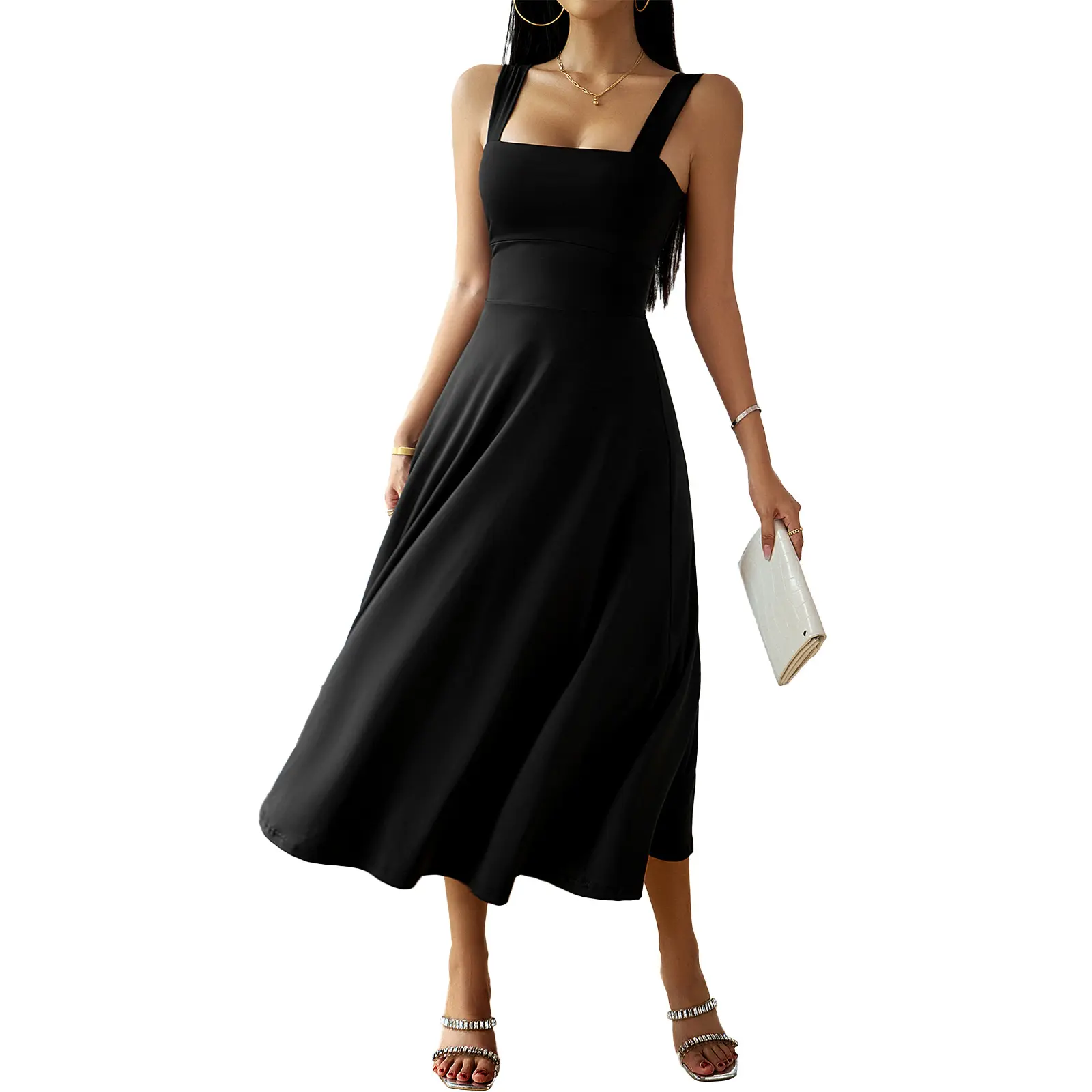 D544 Elegant Black Sleeveless Casual Sundress Bandage Tube Dress Trade Assurance Simple Natural Ladies Sexy Bodycon for Women