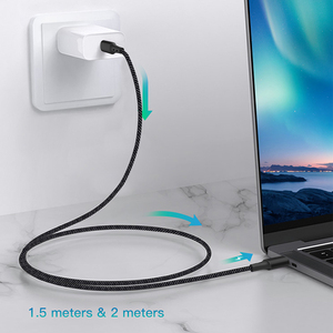 Pd Type-C TO Type-C สายชาร์จด่วน5A สาย USB C ไนลอนถักความหนาแน่นสูงสำหรับโทรศัพท์ Huawei Samsung - Product Image 6