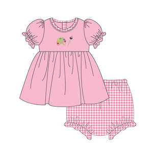 Boyis Thiết Kế Mới Quần Áo Trẻ Em Cửa Hàng Back To School Đính Dệt Kim 100% Cotton Bộ Quần Áo Bé Gái - Product Image 3