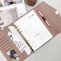 Vente en gros Carnets d'agenda en cuir PU avec classeur A5 Carnet à feuilles mobiles personnalisable avec pochettes Planificateur en cuir personnalisé imprimé