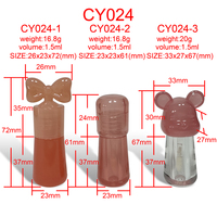 CY024 Tubes de brillant à lèvres pour enfants en forme d'ours de dessin animé 1,5 ml Rose Violet Blanc Plastique Contenant de brillant à lèvres mignon Tube vide