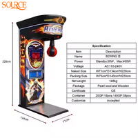 Machine de boxe d'arcade professionnelle SOURCE pour centres commerciaux et boîtes de nuit – Test de force à haut rendement
