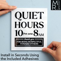 Panneau Premium en Acrylique « Heures Calmes » 5x6 (20h-8h) pour Locations, Compatible Airbnb Essentials, à Poser sur Table ou à Fixer au Mur pour les Quartiers