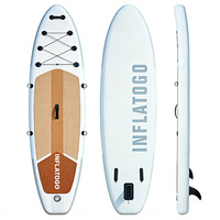 Planche de paddle gonflable OEM en PVC Drop Stitch 10'6" x 32" x 6" pour lacs et rivières, système 3 ailerons polyvalent, 8,4 kg, pagaie incluse