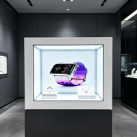 Vitrine interactive tactile LCD transparente 3D haute luminosité de 19/41,5 pouces pour publicité commerciale semi-extérieure