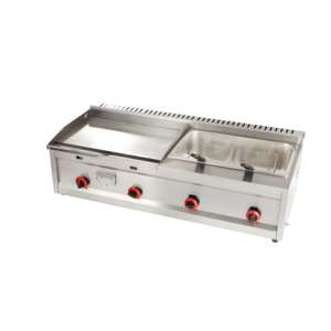 Friteuse professionnelle à double compartiment, plaque chauffante à gaz, grill commercial, comptoir en acier inoxydable, facile à nettoyer, plaque chauffante pour hamburgers et steaks - Product Image 6