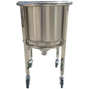 304 stainless steel conical hopper with control switch ball valve liquid powder custom hopper bracket filling machine