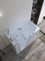 Baignoire acrylique CE CUPC avec porte, jets de massage et spa, autoportante pour personnes âgées, design moderne, utilisation en salle de bain, garantie 5 ans