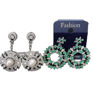 Mode strass 925 boucles d'oreilles en argent Sterling vendeur boucle d'oreille plaqué or personnalisé n'importe quel nom surdimensionné Hippie bijoux boucles d'oreilles - Product Image 4