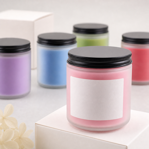 Bougie parfumée en cire de soja de 200 g dans un bocal en verre avec boîte cadeau - Product Image 5
