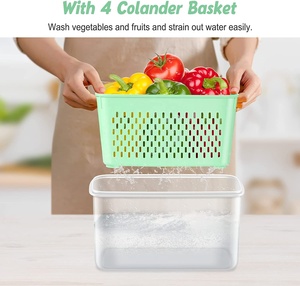 4 paket buzdolabı gıda saklama kabı seti yeşil süzgeç plastik taze ürün tasarrufu sebze meyve Berry kaleci