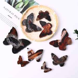 Vente en gros de sculptures d'animaux en agate naturelle, papillon en cristal pour la décoration de la maison - Product Image 1
