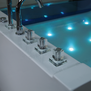 Fournisseur de baignoire de conception autoportante 1.8, baignoire d'hôtel de Massage Hydro pour deux personnes à Jet d'eau, bains à remous Spa avec lumières LED - Product Image 4