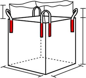 Huamaohengchun 1 Tonelada, 35L x 35W x 43H, 2200lbs SWL, Parte Superior Tipo Duffle, Fondo Plano, Polipropileno Tejido, Blanco, Grande - Product Image 6