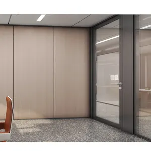 Модульные двойные стеклянные и прочные офисные перегородки FlexSpace для разделительных стен, офисные перегородки с металлической дверью