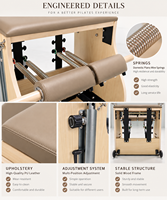 Chaise Wunda de Pilates professionnelle en bois d'érable massif avec ressorts réglables, certifiée CE, pour studio de Pilates, PerfectForm, capacité 150 kg