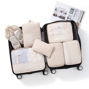 Wholesale <b>Compression</b> Packing Cubes for Suitcase 7pcs Set Travel Packing Cubes Foldable Luggage Travel Storage <b>Bag</b> Set - Product Image 6