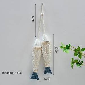 Colgante Vintage creativo mediterráneo, decoración marina, artesanías de madera talladas a mano, pinchos de pescado, adornos de madera - Product Image 4