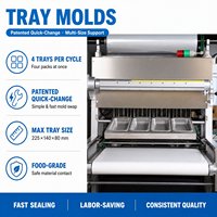 Machine d'emballage sous atmosphère modifiée, machine de scellage automatique de barquettes, acier inoxydable, écran tactile