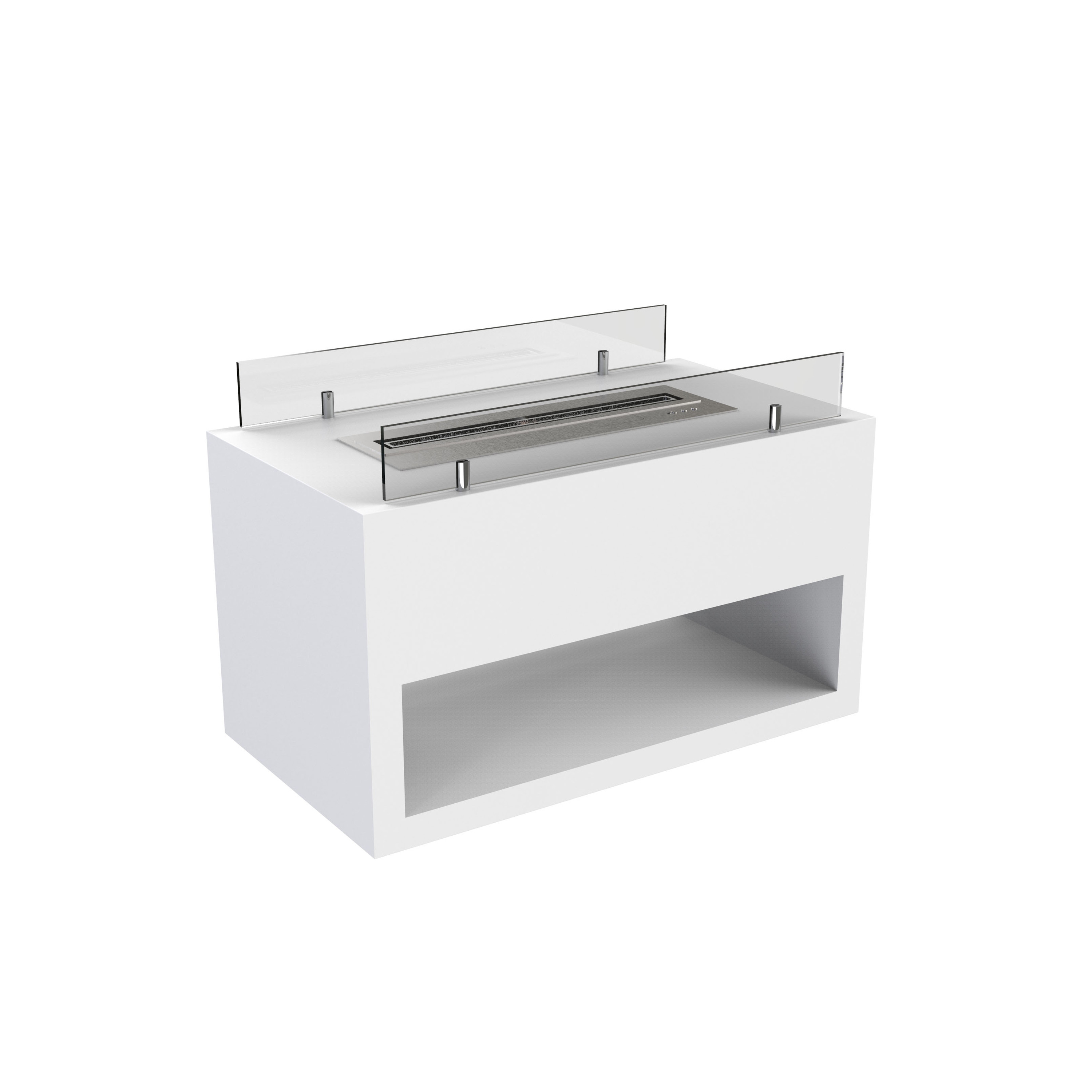 Usine Prix Style Moderne Table Basse En Marbre Blanc Électrique Cheminée À L'éthanol