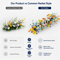 Fleurs artificielles personnalisées pour allée de mariage, arrangement de sol en prairie de fleurs sauvages pour la décoration d'événements
