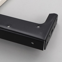 Support de bureau suspendu invisible en acier en forme de L, robuste, pour meuble TV, noir