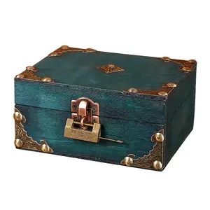 New locking plywood wooden box Vintage storage box Custom size jewelry packing box