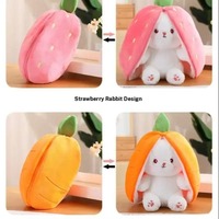 Lindo Peluche de Conejo Transformable, Muñeco de Zanahoria, Almohada para Dormir Unisex para Niños, Regalo de Cumpleaños, Relleno de Poliéster y Algodón PP