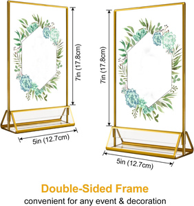 Modern Restaurant Bar Acrylic Gold Clear Frame Sign Holder Picture Frame Stand <b>Table</b> Menus Recipe <b>Cards</b> Eco-friendly Anti-slip - Product Image 2