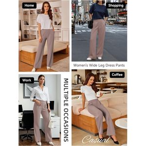Pantalon de travail pour femme FOXA, coupe large, taille haute, extensible, avec poches latérales - Product Image 6