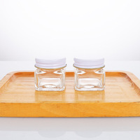 Pot en verre cristal carré miniature de 15 g avec bouchon à vis en aluminium, logo personnalisé pour le baume du tigre, soins personnels