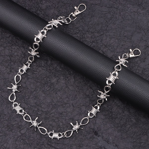 โซ่คาดเอว ดีไซน์แบบมีหนาม เงินทิเบต ชั้นเดียว เครื่องประดับแฟชั่นฮิปฮอป สวมใส่ได้ทุกวัน - Product Image 4