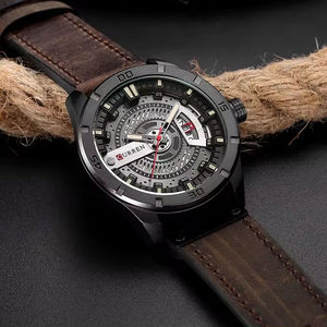 Reloj Deportivo de Cuarzo CURREN 8301 para Hombre con Correa de Cuero, Visualización de Fecha, Resistente al Agua, Reloj de Pulsera Informal para Negocios y Uso al Aire Libre - Product Image 4