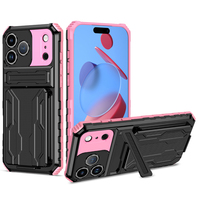 Casing HP Anti Benturan Armor dengan Slot Kartu Tersembunyi, Dompet, Bahan TPU PC, Pelindung Anti Jatuh untuk iPhone 17 Pro Max