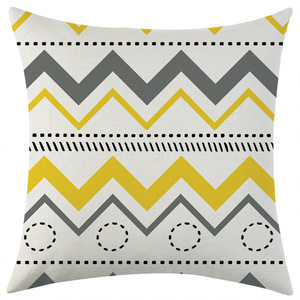 Modern Geometric Leaf Pattern Linen <b>Pillowcase</b> <b>Square</b> 45x45cm Breathable Living Room Cushion Cover - Product Image 5