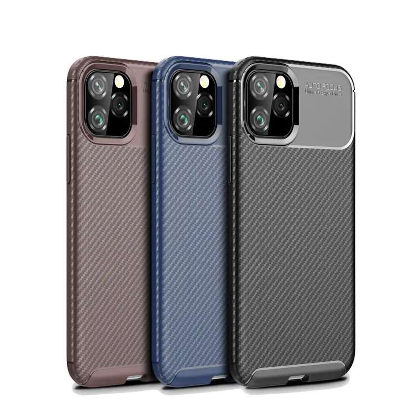 Luxury Carbon Fiber Phone Case For iPhone XIR XI MAX 11 2019 6.1 6.5 inch Cover Soft Silicone Back Funda