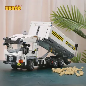 Grosir truk diy-Gratis Pengiriman UKBOO Mainan Pendidikan Anak Laki Diy Blok Bangunan Kargo Teknis Truk Pembawa untuk Anak-anak