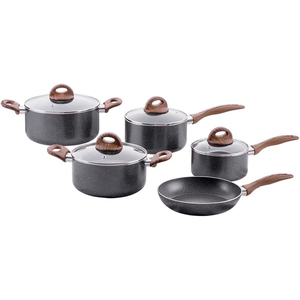 6 Piece Modern Cooking Pots Glass Lids Bakelite Handles Dishwasher Oven Safe Gas <b>Induction</b> Stoves Ceramic Non-Stick <b>Cookware</b> <b>Set</b> - Product Image 1