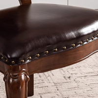 Ensemble de cuisine de haute qualité en cuir de vachette personnaliser Table à manger et chaises en bois de caoutchouc rétractables rotatives extensibles
