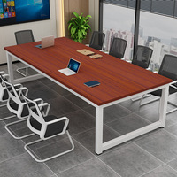 Table de conférence au design moderne et simple, mobilier de bureau, cadre en métal, table de réunion pour 6/8/10/12 personnes, ensemble de table de réunion de grande taille
