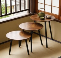 Ensemble de bureau 3 pièces en MDF avec pieds en bois - Design contemporain, écologique et durable pour hôtel, salon, chambre et balcon