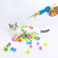 Jouets pour chats : Bâton interactif pour chat, anti-ennui, silencieux, avec balle en peluche rebondissante et pistolet lance-balle