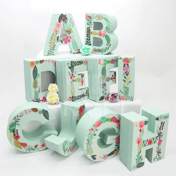 Lege Nummer Vormige Abc Papier Geschenkdoos Letter A-Z Vorm Verpakking Dozen Groothandel