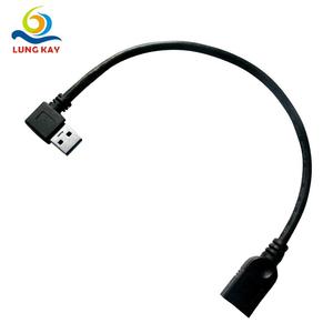 Cable de extensión USB 3.0 AM de Lung Kay, con curva a la izquierda, de alta velocidad, color negro, para discos duros - Product Image 1
