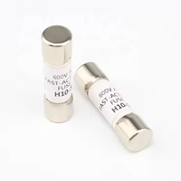 Fusible de 10x38mm, 20A 25A 30A 32A 40A 50A 60A, Fusible de Alta Corriente de Acción Rápida y Retardo de Tiempo para Energía Solar Fotovoltaica/Vehículos Eléctricos/Multímetro DMM, UL CE RoHS