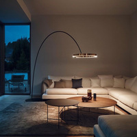 Lampadaire à anneaux LED de luxe italien pour le salon, la chambre à coucher et la lumière d'étude et le design de pêche élégant pour la décoration de canapé