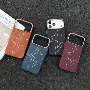 เคสโทรศัพท์มือถือหนัง PU ลายดาวห้าแฉกโลหะ สำหรับ iPhone 18 15 16 17 Pro Max ป้องกันการกระแทก - Product Image 1